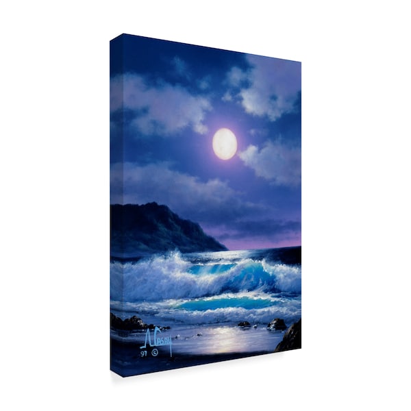 Anthony Casay 'Waves Under The Moon 10' Canvas Art,22x32